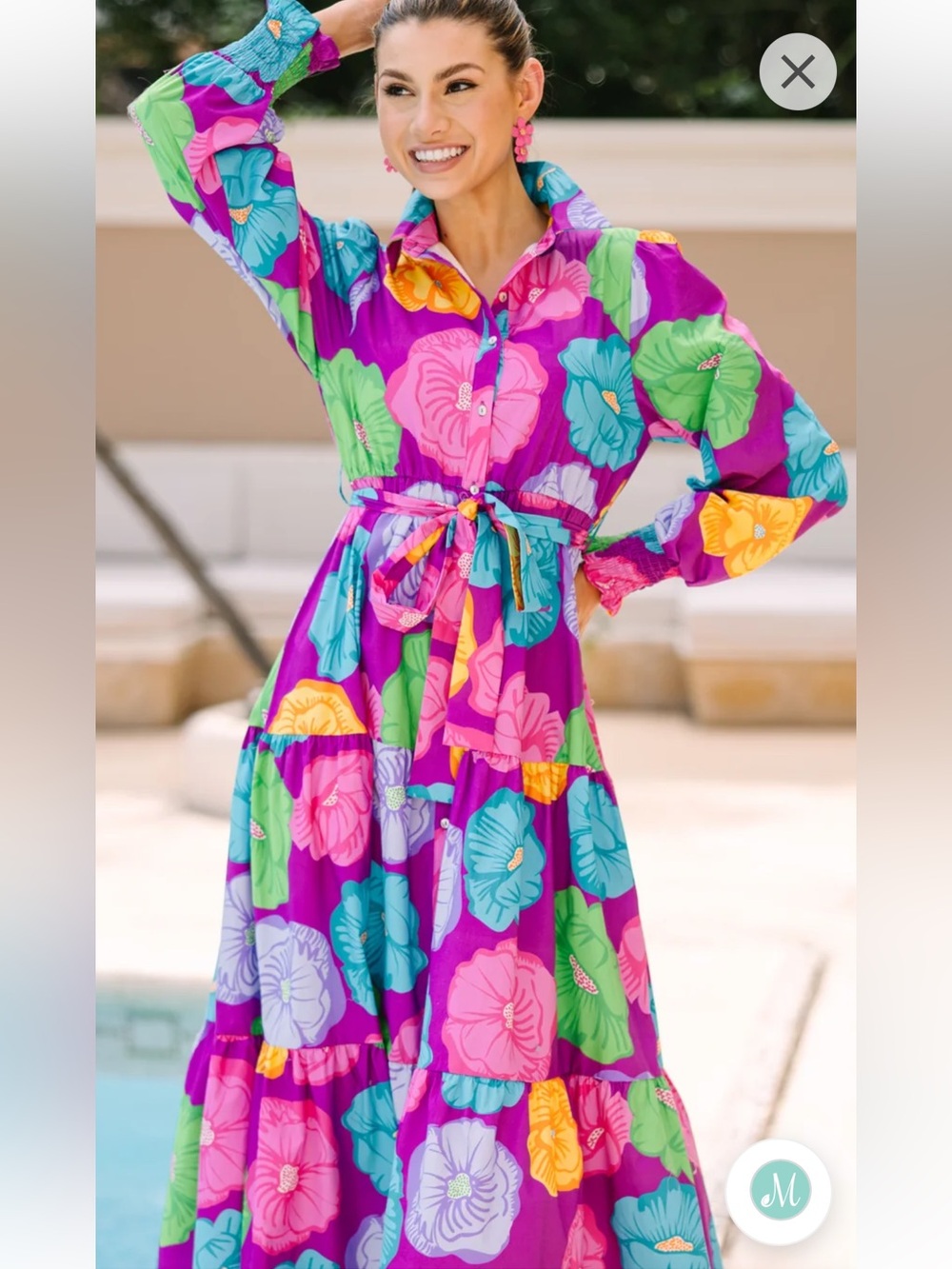 Field Of Poppies Multicolored Maxi Dress - Picture 7 of 14